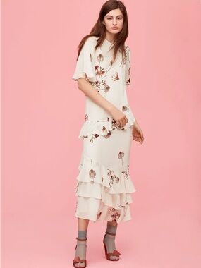 Little Moon teline floral tiered ruffle maxi dress